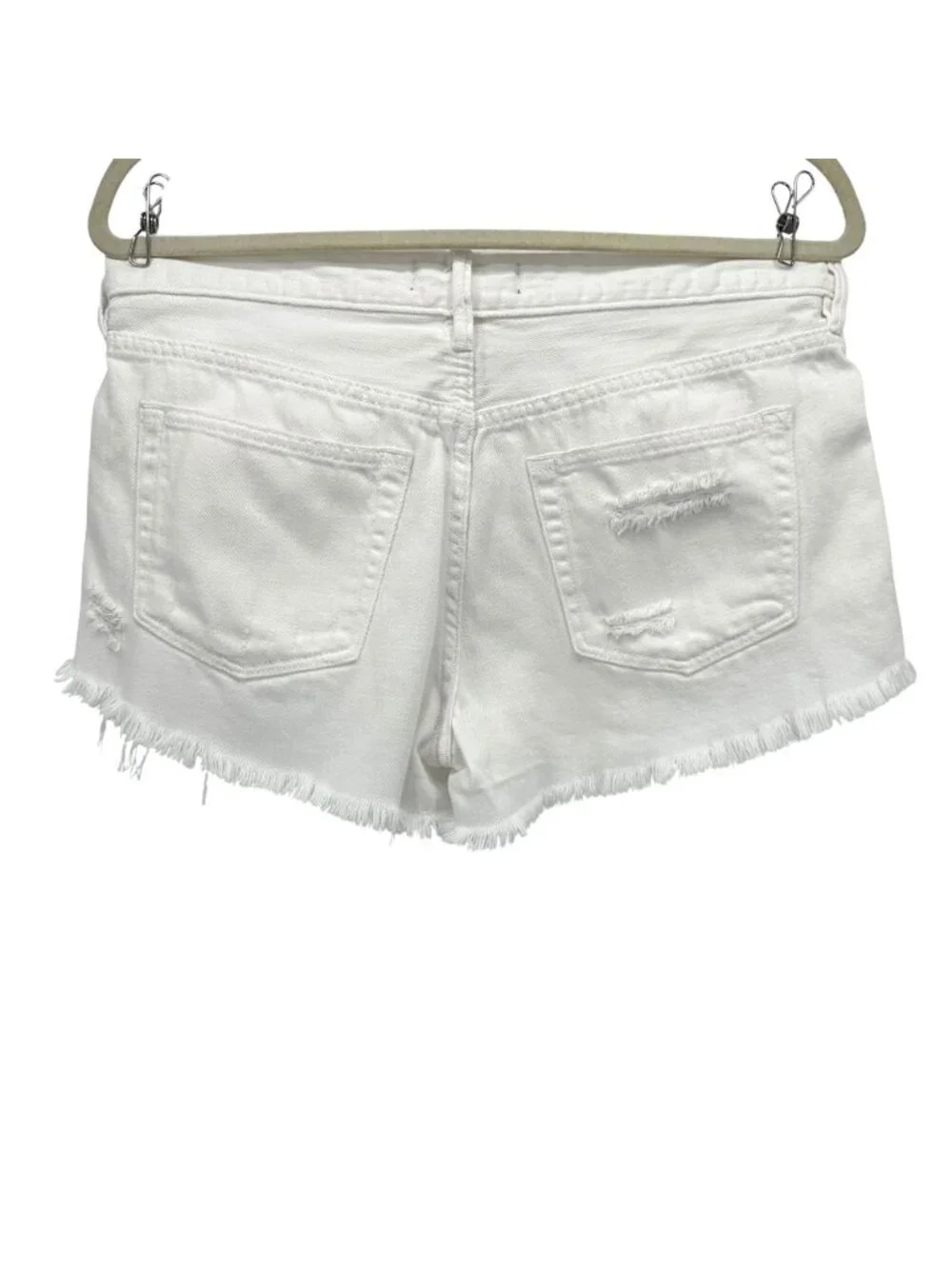 Free People We The Free Womens 28 Shorts Good Vibrations Cutoffs White Denim